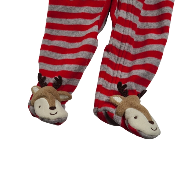 Just One You by Carter's Christmas Reindeer One Piece Sleep Playsuit NWT Size 6M - Picture 4 of 10